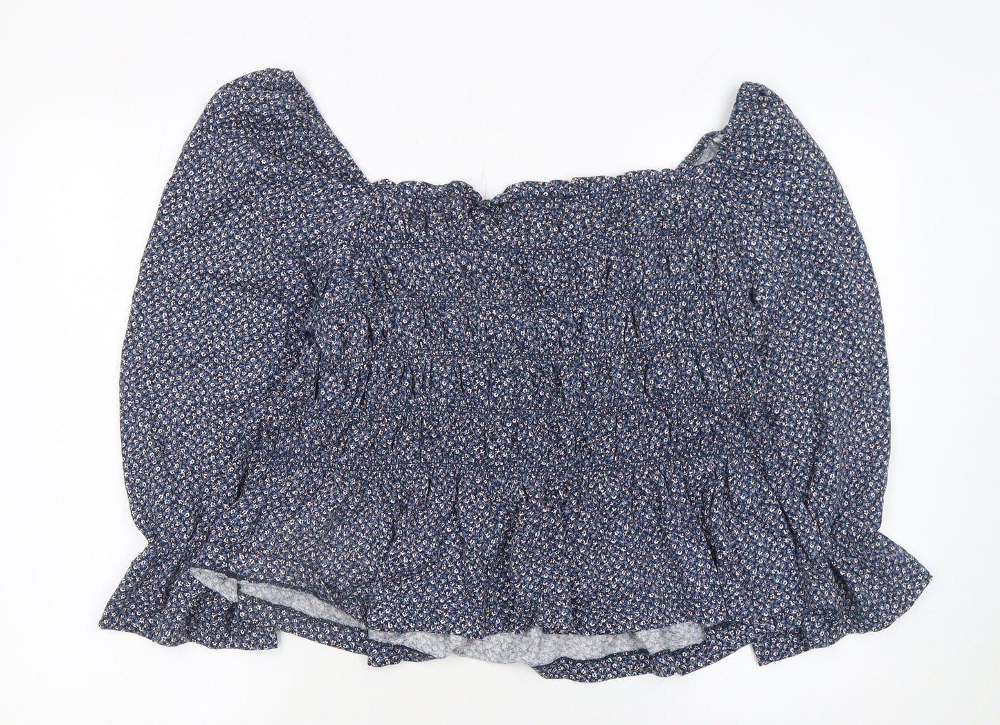 Womens UK Size 18 H&M Blue Peasant Blouse