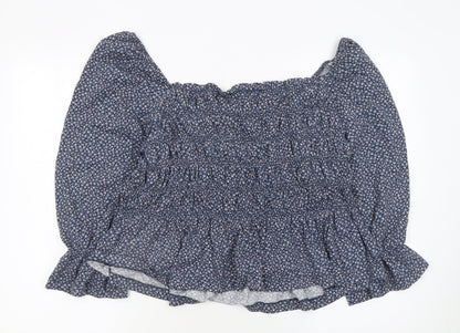 Womens UK Size 18 H&M Blue Peasant Blouse