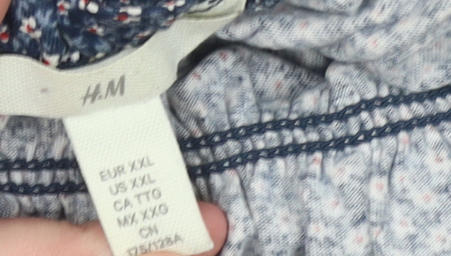 Womens UK Size 18 H&M Blue Peasant Blouse