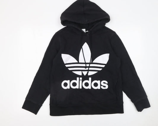 Womens UK Size 8 adidas Black Pullover Hoodie