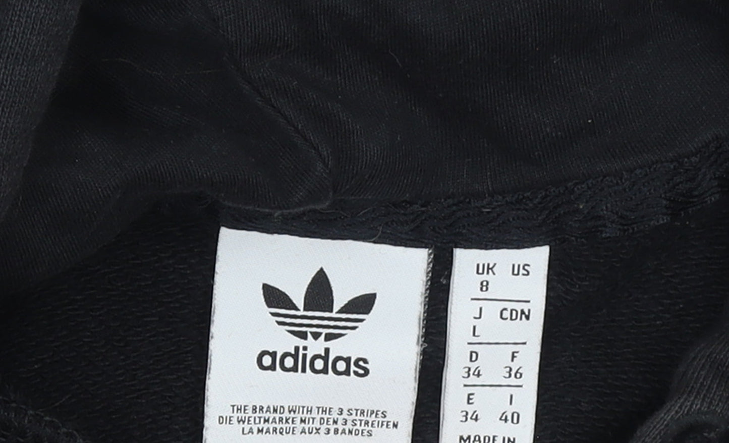 Womens UK Size 8 adidas Black Pullover Hoodie