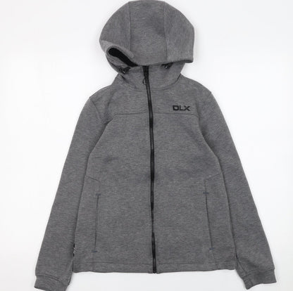 Womens UK Size 2XS DLX Grey Full Zip Hoodie