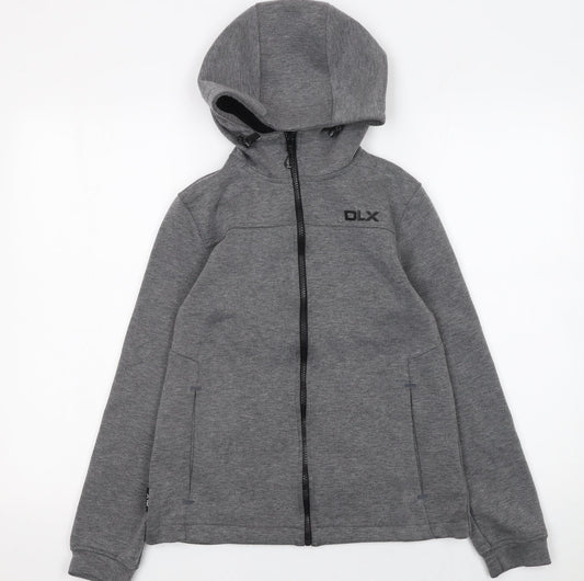Womens UK Size 2XS DLX Grey Full Zip Hoodie
