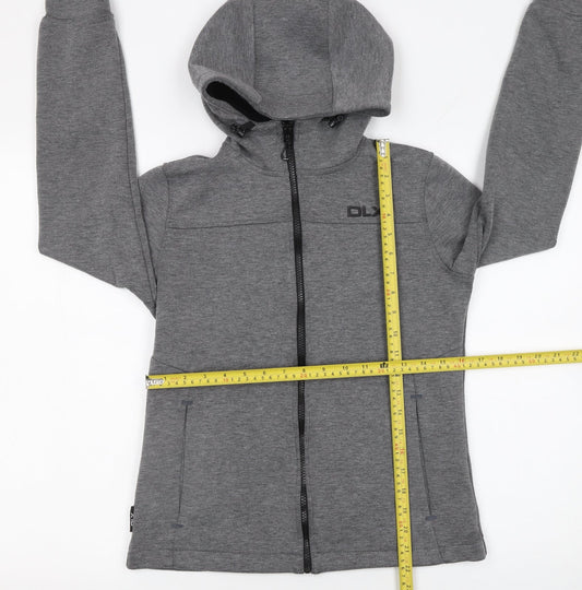 Womens UK Size 2XS DLX Grey Full Zip Hoodie