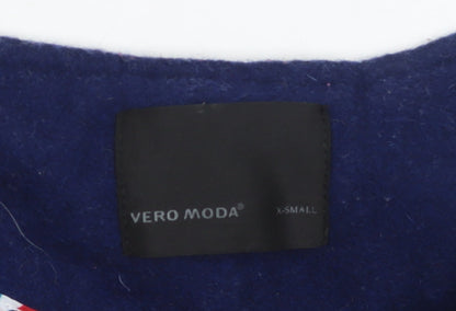 Womens UK Size XS VERO MODA Blue Military Jacket