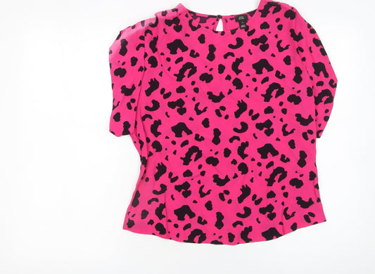 Womens UK Size 8 River Island Pink Basic Blouse