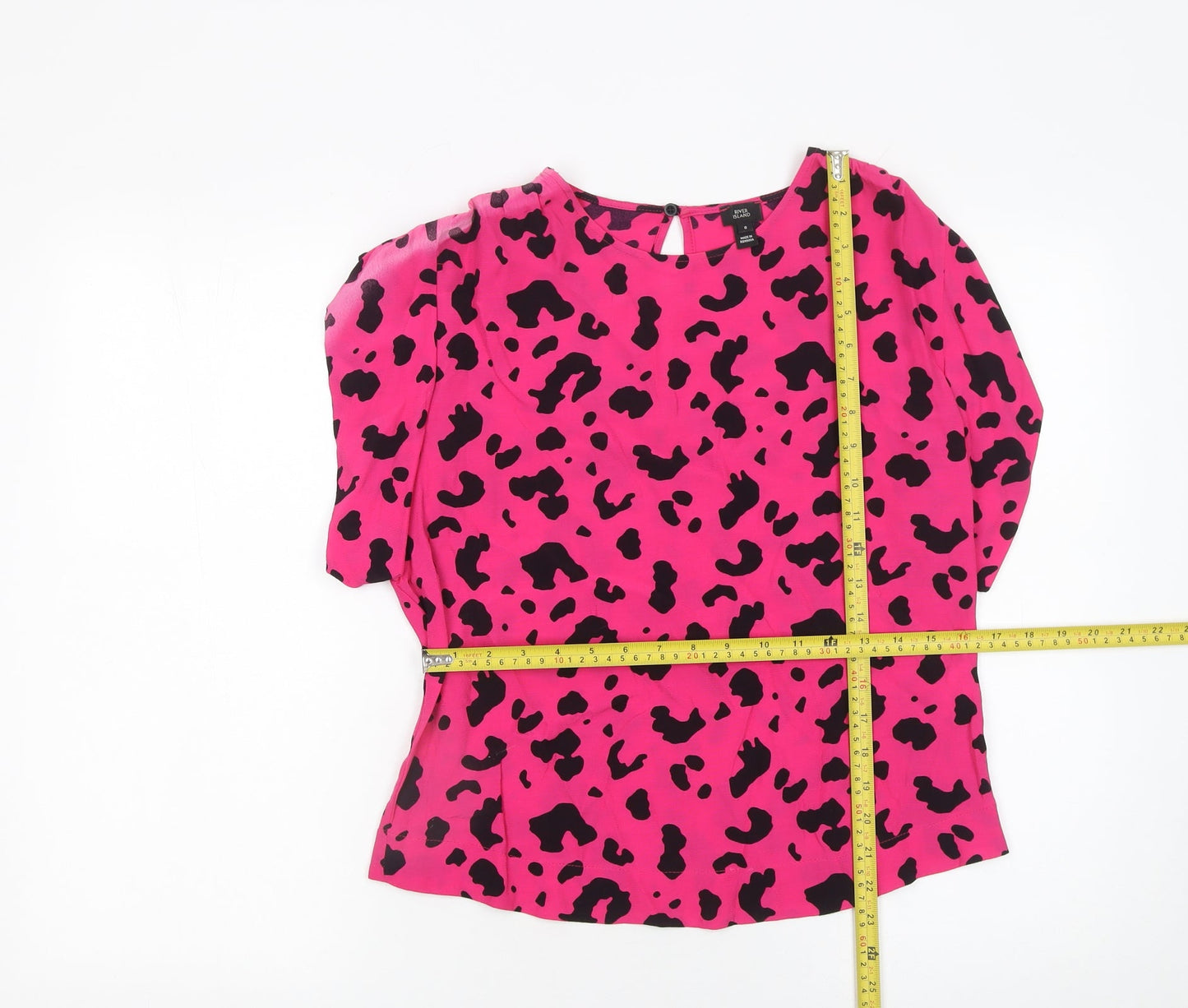 Womens UK Size 8 River Island Pink Basic Blouse