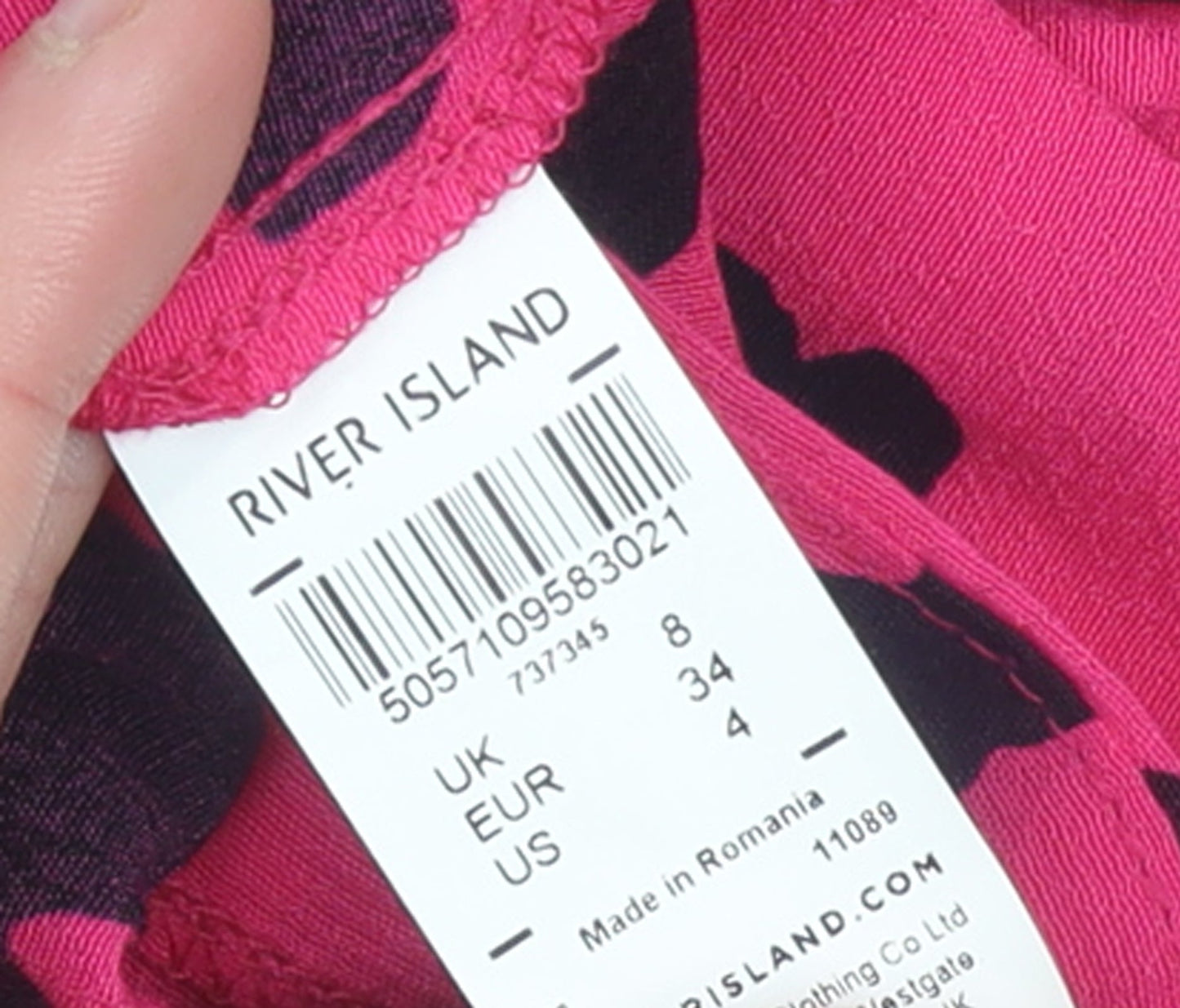 Womens UK Size 8 River Island Pink Basic Blouse
