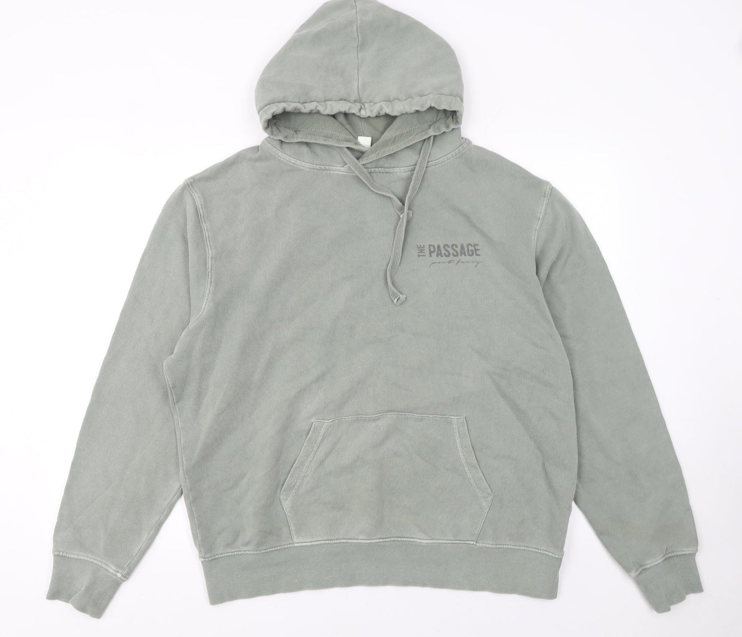 Mens UK Size S T Name Green Pullover Hoodie