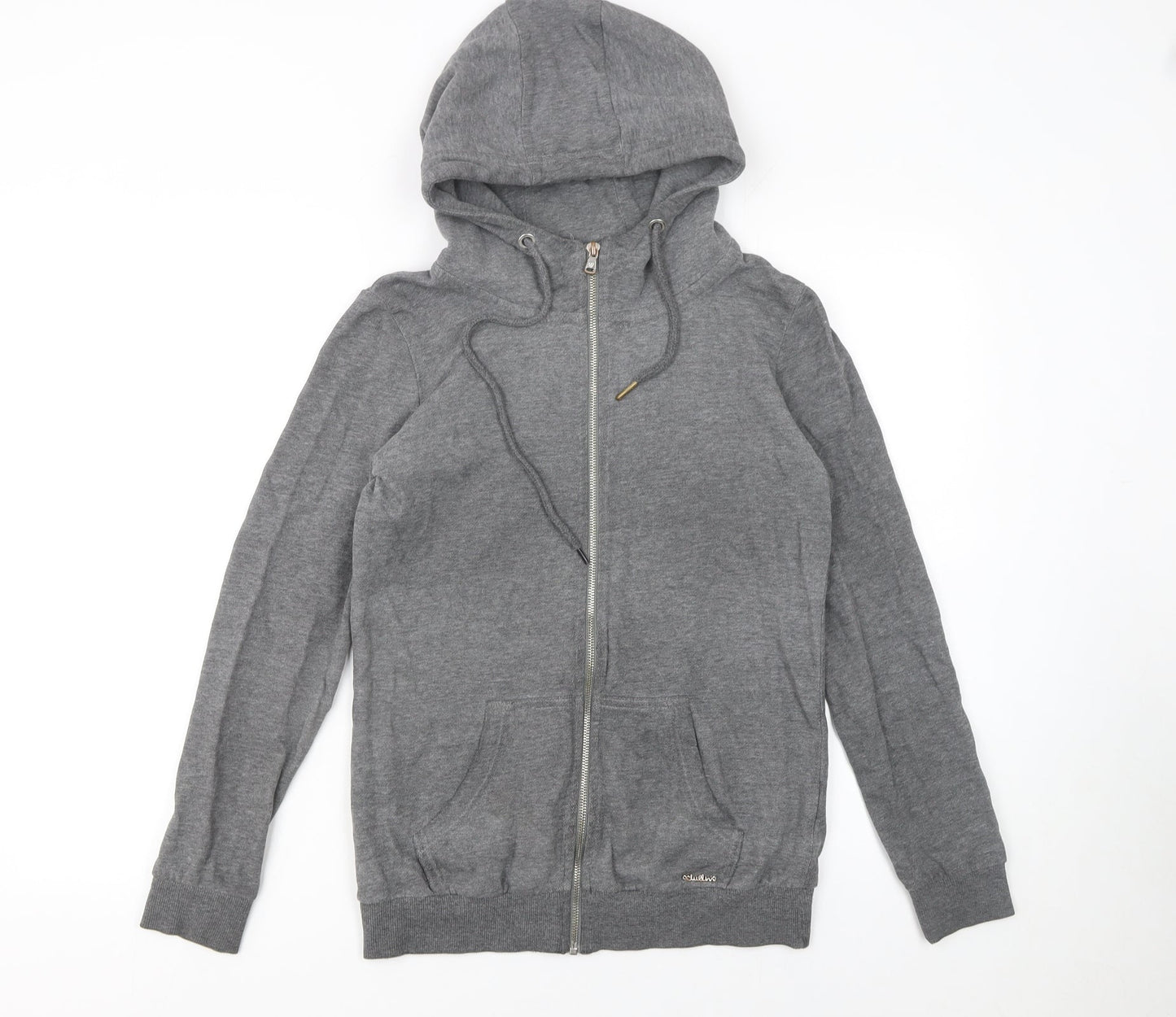 Womens UK Size S Cluivin Grey Full Zip Hoodie