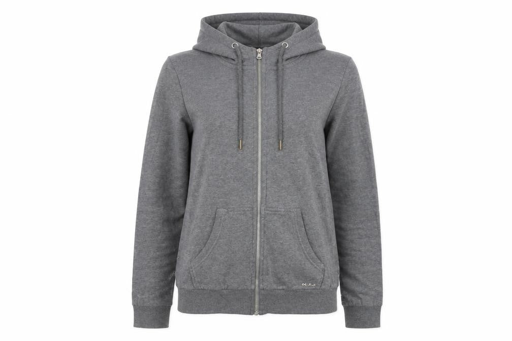 Womens UK Size S Cluivin Grey Full Zip Hoodie