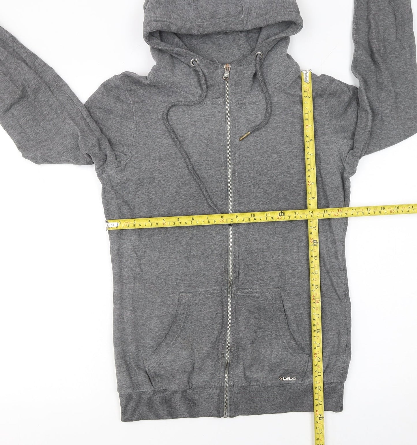 Womens UK Size S Cluivin Grey Full Zip Hoodie