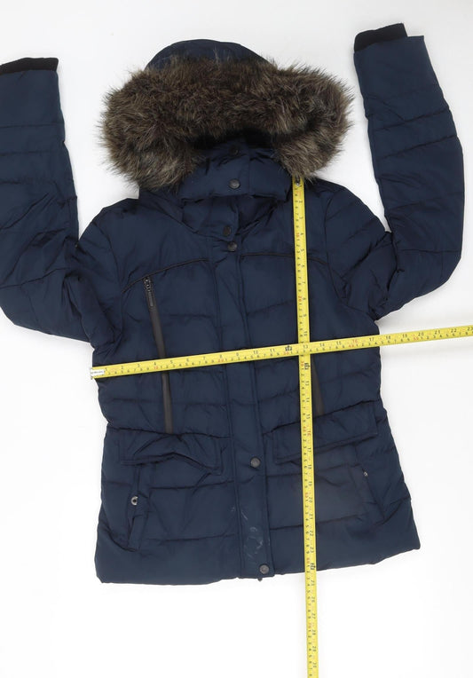 Womens UK Size 10 Superdry Blue Puffer Jacket