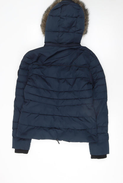Womens UK Size 10 Superdry Blue Puffer Jacket