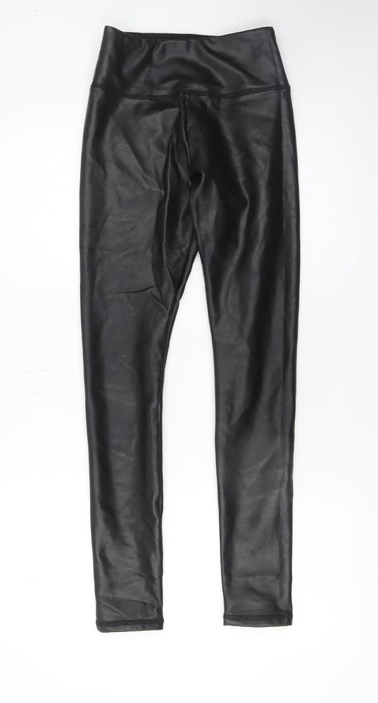 Womens UK Size XS Hollister Slim Fit Leggings Black Trousers