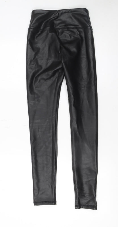 Womens UK Size XS Hollister Slim Fit Leggings Black Trousers