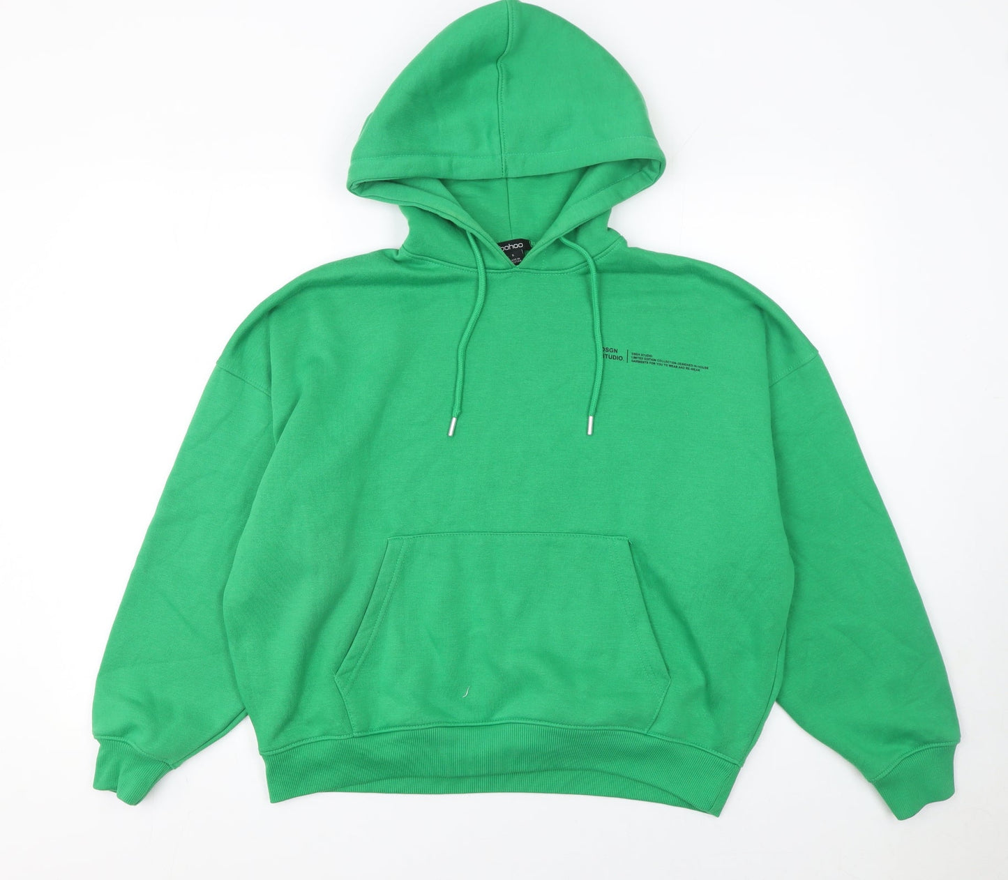Womens UK Size S Boohoo Green Pullover Hoodie
