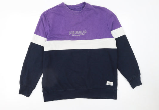 Mens UK Size S Pull&Bear Multicoloured Pullover Sweatshirt