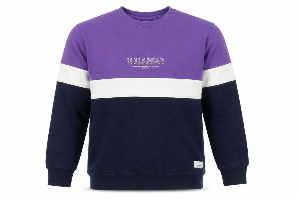 Mens UK Size S Pull&Bear Multicoloured Pullover Sweatshirt