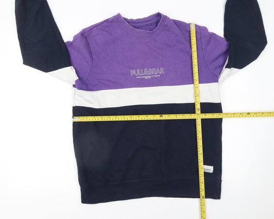 Mens UK Size S Pull&Bear Multicoloured Pullover Sweatshirt