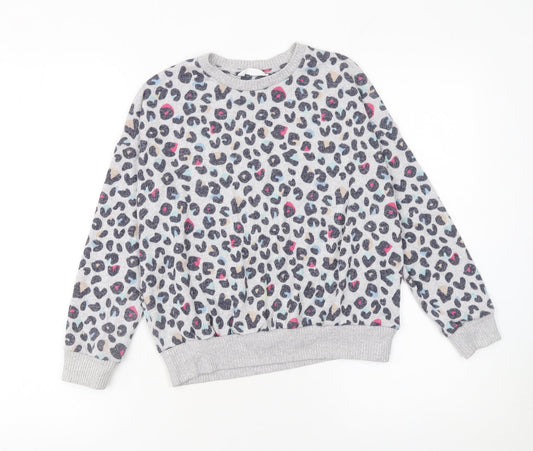 Girls UK Size 10-11 Years Marks and Spencer Grey Pullover Jumper