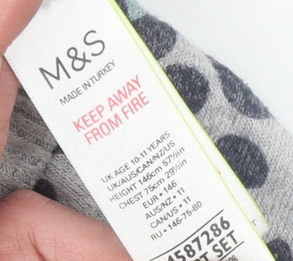 Girls UK Size 10-11 Years Marks and Spencer Grey Pullover Jumper