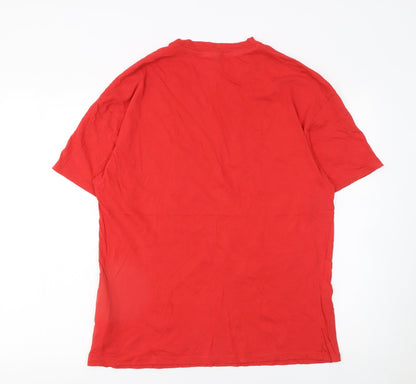 Womens UK Size XS H&M Red Basic T-Shirt