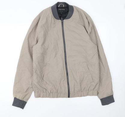Mens UK Size M River Island Beige Bomber Jacket