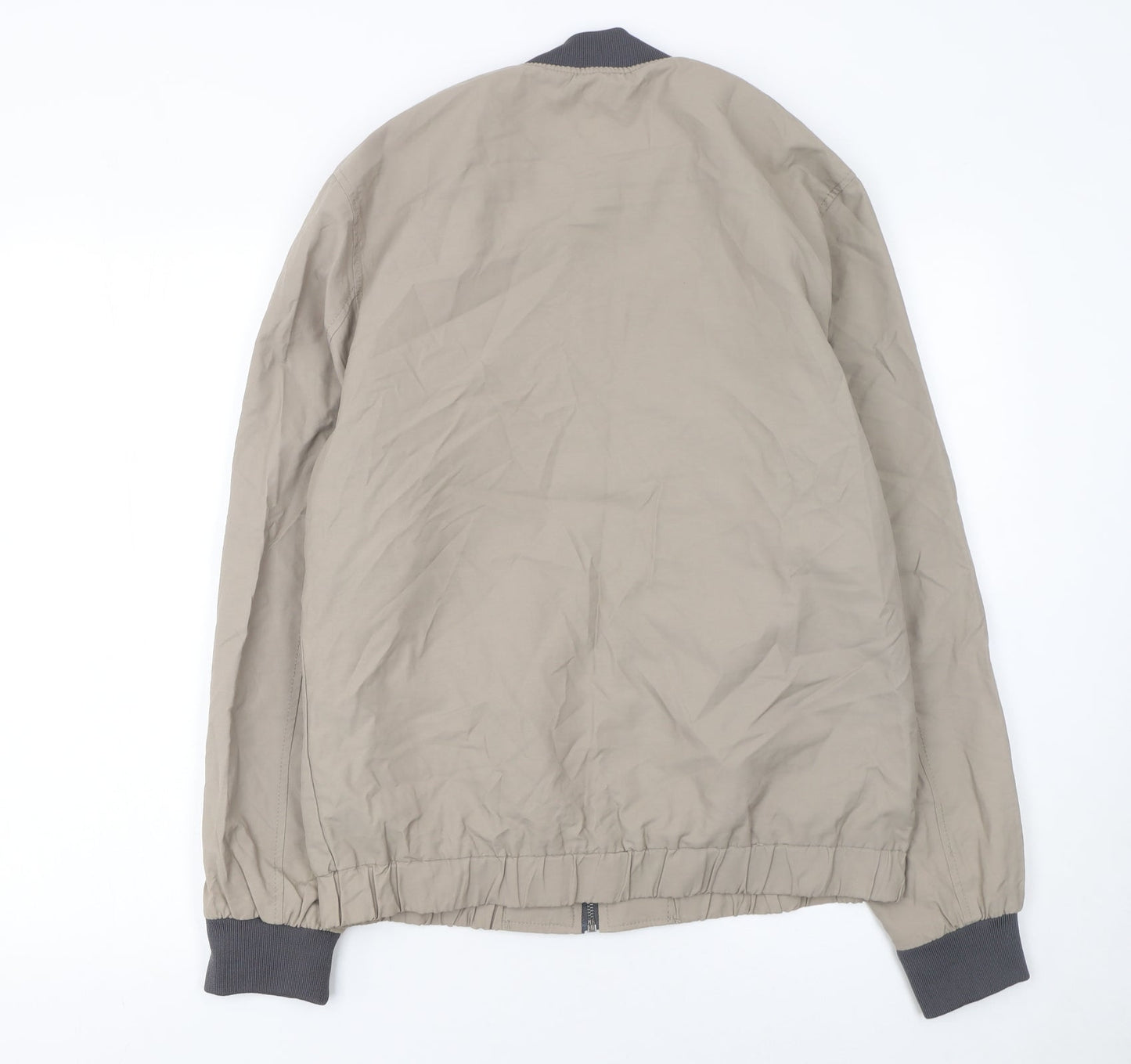 Mens UK Size M River Island Beige Bomber Jacket