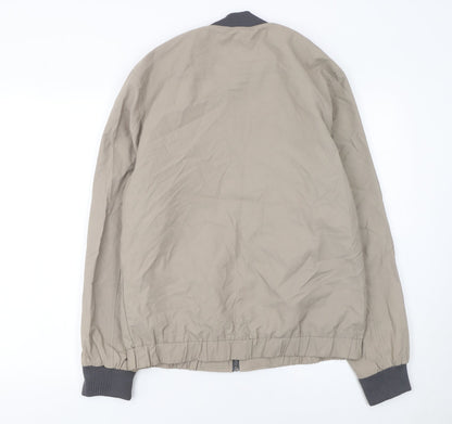 Mens UK Size M River Island Beige Bomber Jacket