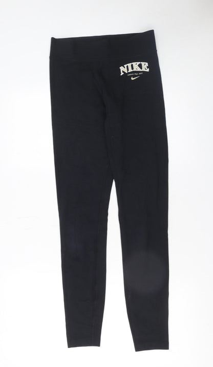 Womens UK Size S Nike  Ankle Black Leggings
