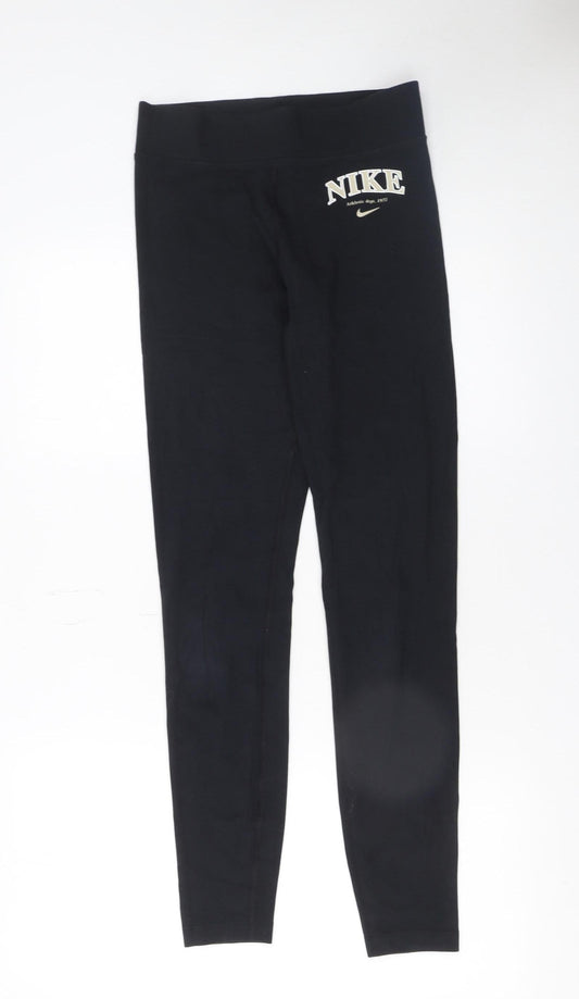 Womens UK Size S Nike  Ankle Black Leggings