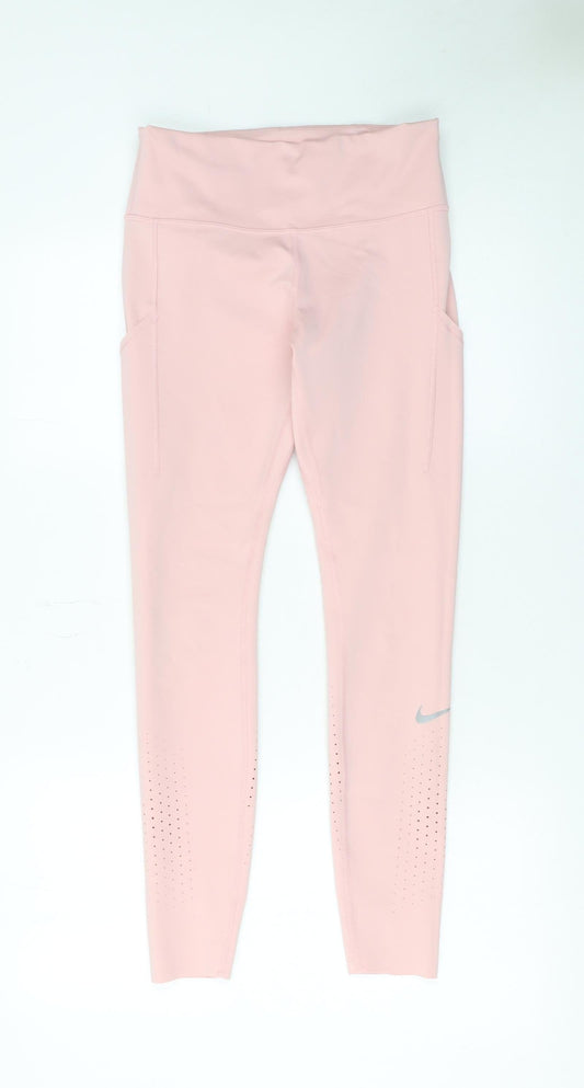 Womens UK Size M Nike Slim Fit Leggings Pink Leggings