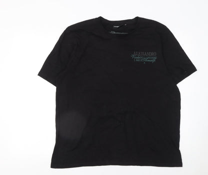 Mens UK Size XL Alessandro Zavetti Black  T-Shirt