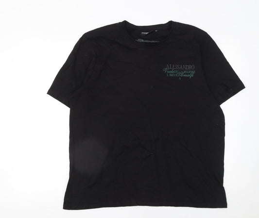 Mens UK Size XL Alessandro Zavetti Black  T-Shirt