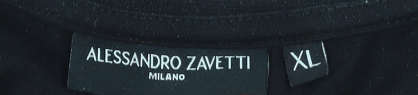 Mens UK Size XL Alessandro Zavetti Black  T-Shirt