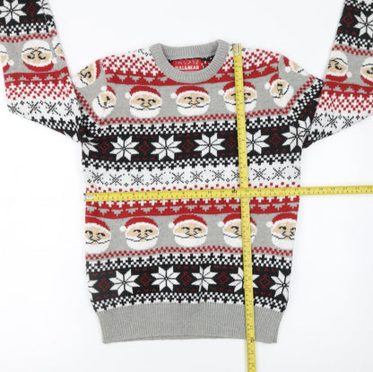 Mens UK Size S Pull&Bear Grey Pullover Jumper