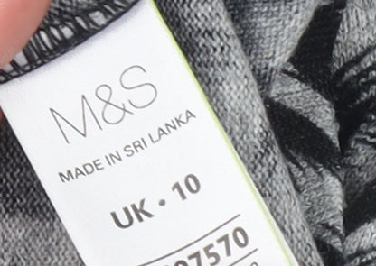 Womens UK Size 10 Marks and Spencer Black Tunic Blouse
