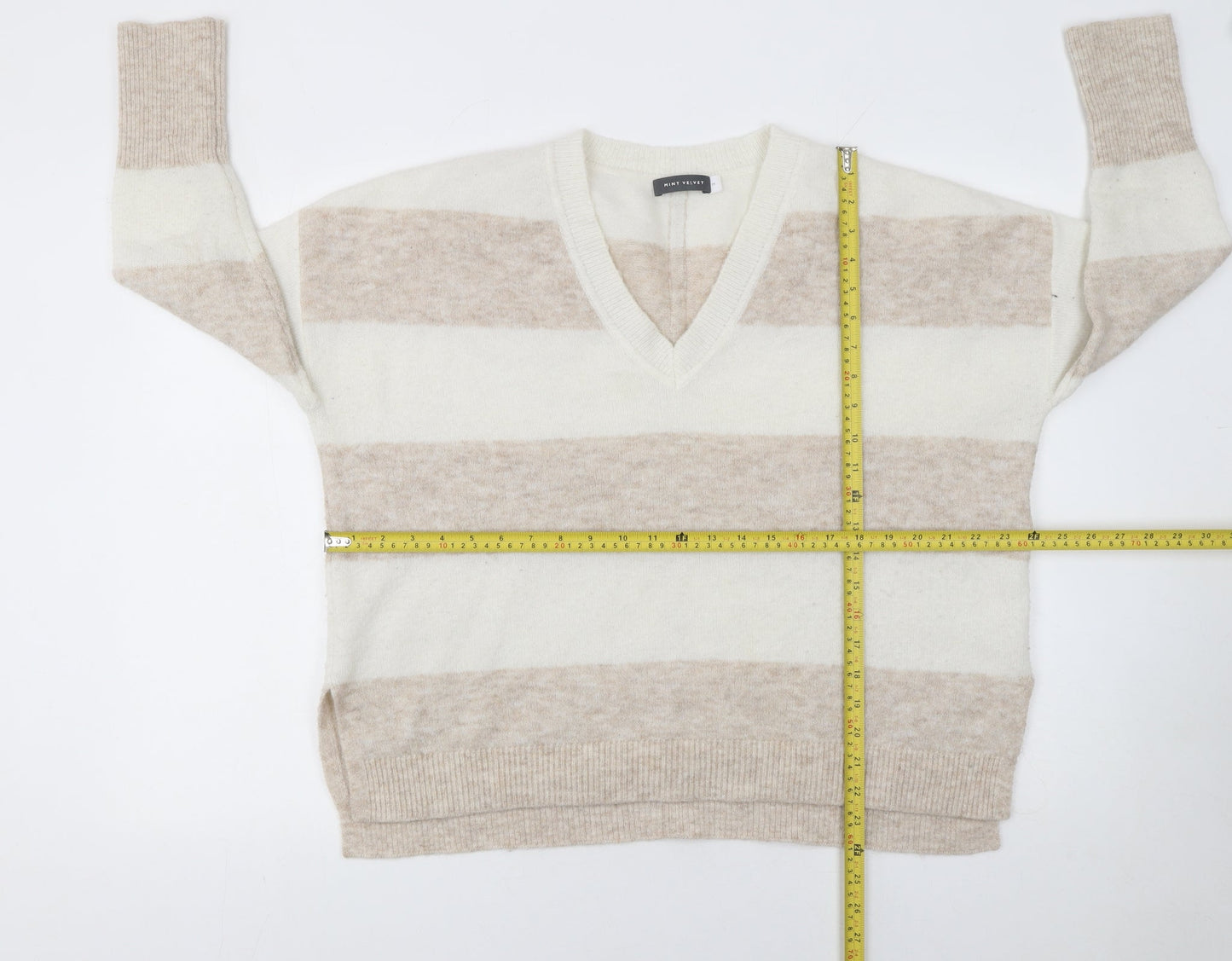 Womens UK Size M Mint Velvet Beige Pullover Jumper