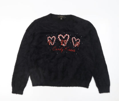 Womens UK Size 14 Lipsy Black Pullover Jumper
