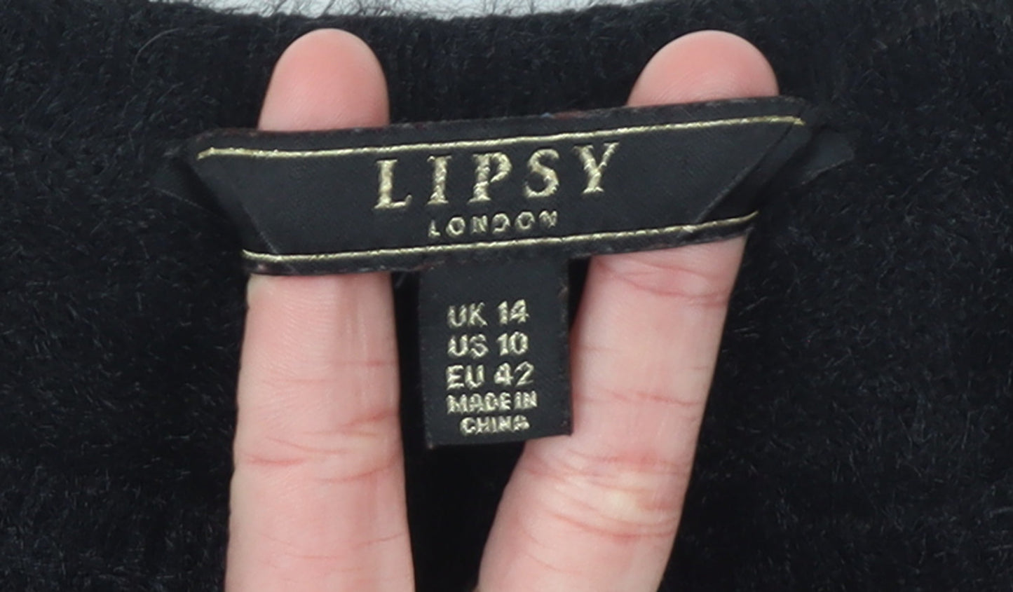 Womens UK Size 14 Lipsy Black Pullover Jumper