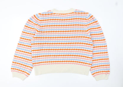 Tu Women’s Multicoloured Striped Knit Jumper Size 20 Crew Neck