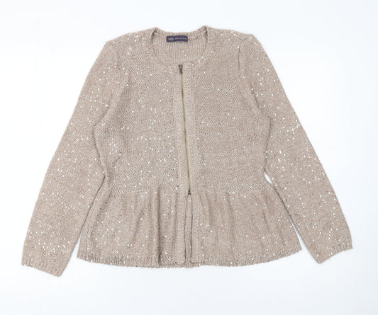 Womens UK Size 12 Marks and Spencer Beige Cardigan Jumper