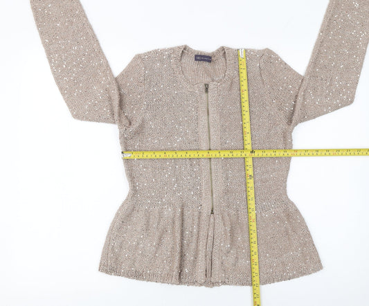Womens UK Size 12 Marks and Spencer Beige Cardigan Jumper