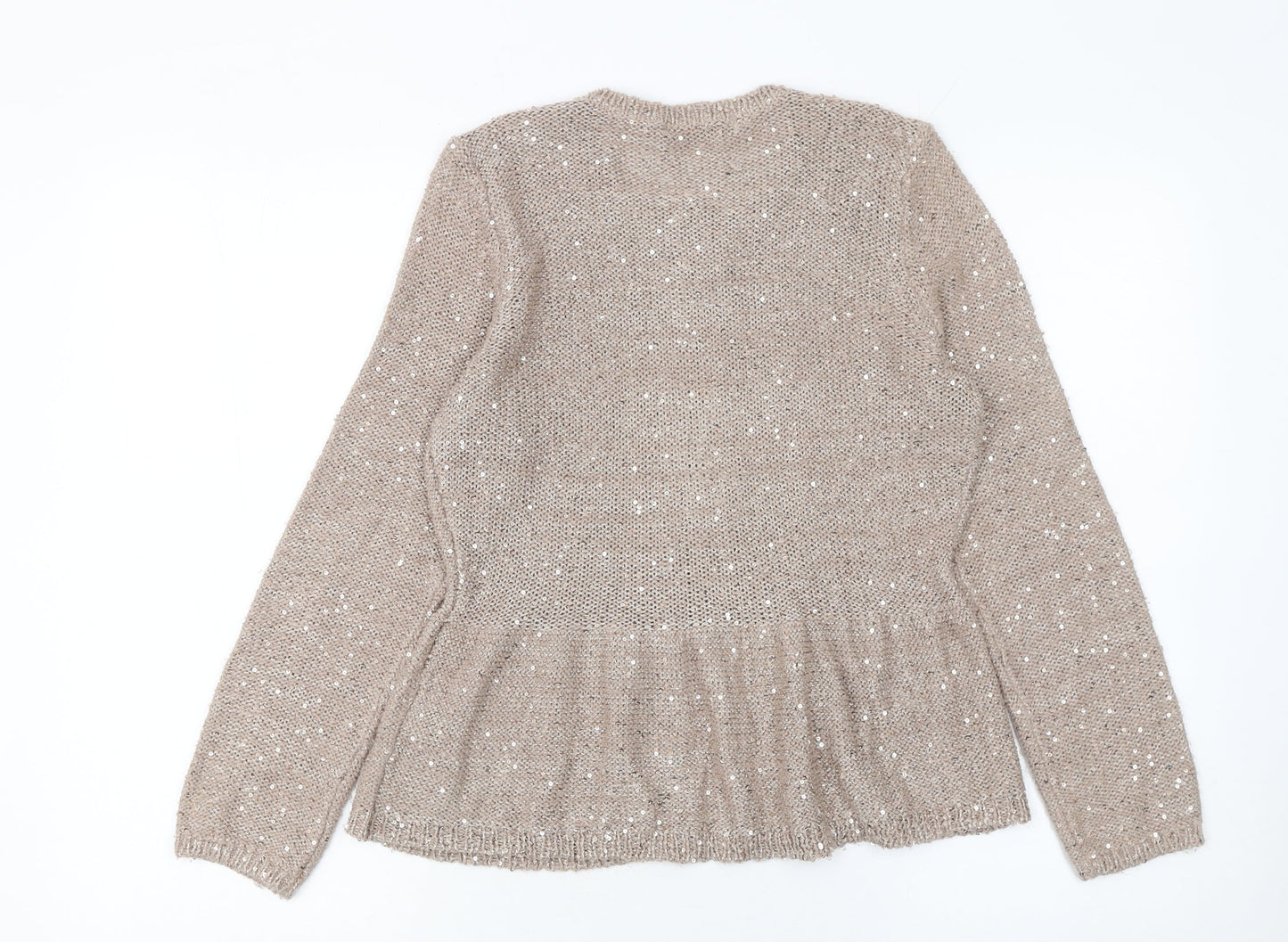 Womens UK Size 12 Marks and Spencer Beige Cardigan Jumper