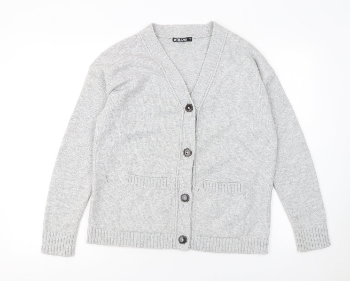 Womens UK Size XS Dunnes Grey Cardigan Jumper
