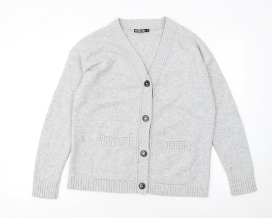 Womens UK Size XS Dunnes Grey Cardigan Jumper