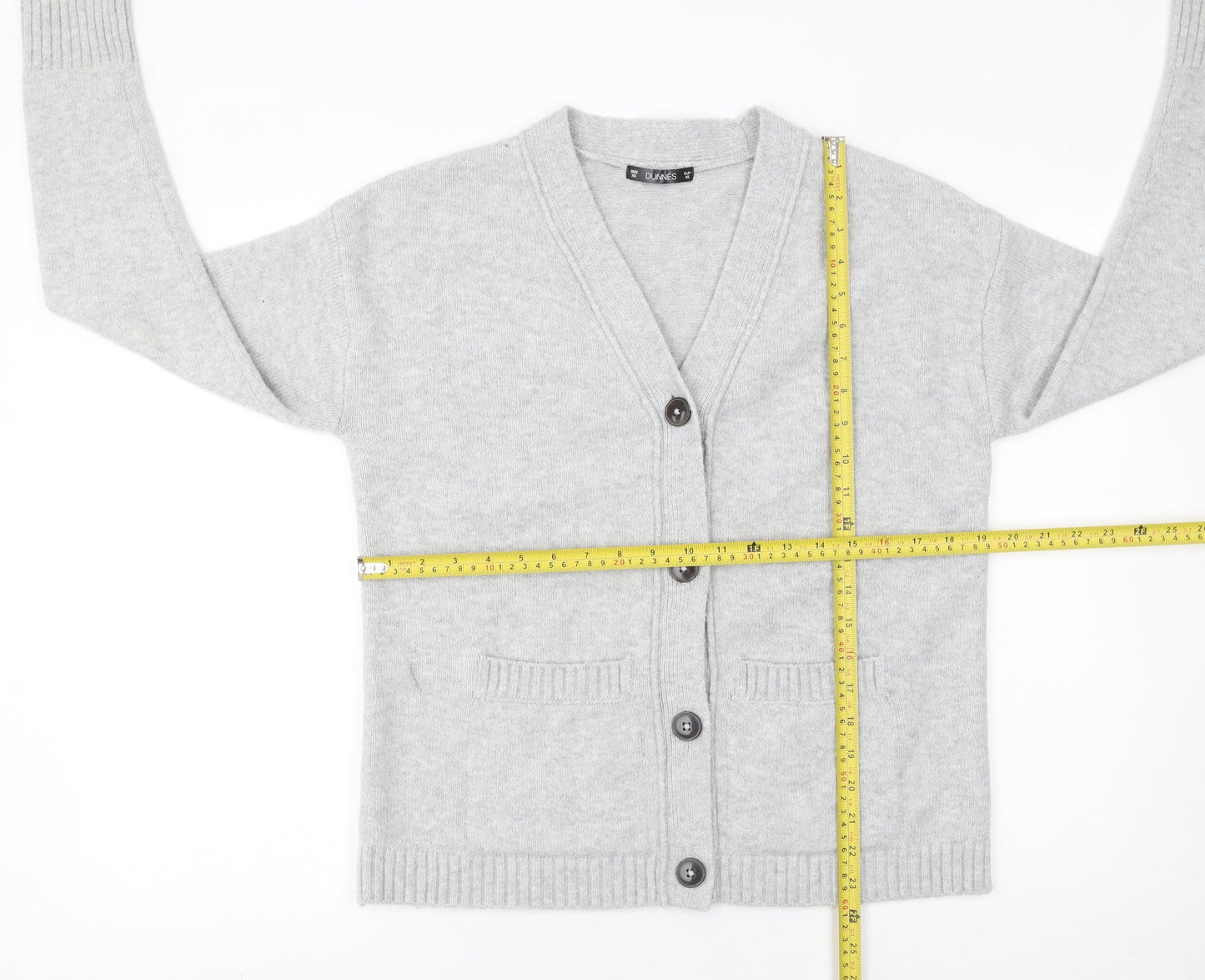 Womens UK Size XS Dunnes Grey Cardigan Jumper