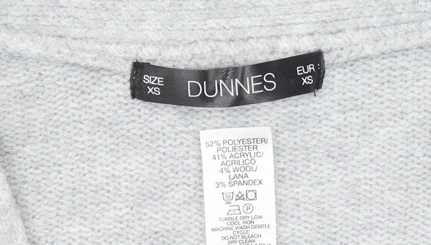 Womens UK Size XS Dunnes Grey Cardigan Jumper