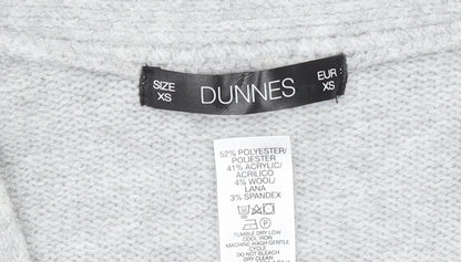 Womens UK Size XS Dunnes Grey Cardigan Jumper